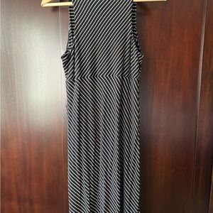 Athleta Santorini Black and White Striped Dress